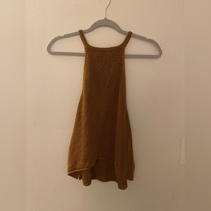 Brown knit tank top